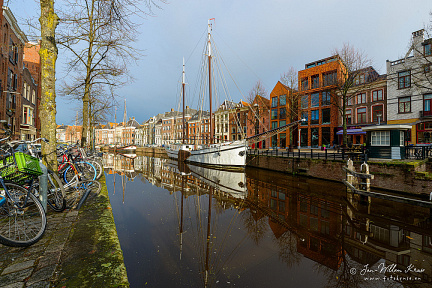 Sailing ship 'Mars' in the city of Groningen