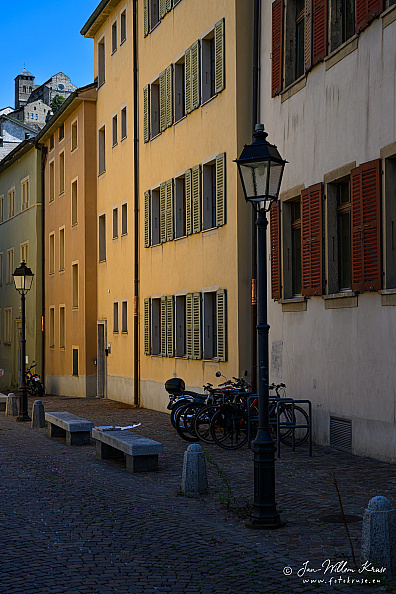 Rue Saint-Théodule with in the background  Basilique de Valère