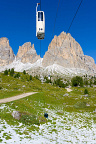 Cable car to the Tony Demetz Hütte at the Langkofel mountain massif in the dolomites