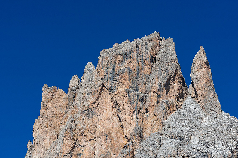 Close-up of the Fünffingerspitze (Cinque Dita), part of the Langkofel Group mountain massif