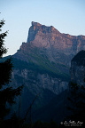 Mountain Pointe de Sales (2495 m) seen from the hamlet of Le Mont