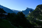 Mountain Pointe de Sales (2495 m) seen from the hamlet of Le Mont
